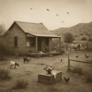 now the same size for smaller home 1800's style authentic - match era, tone, style, size color as the series above. Have it be like genuine family home that's been passed down for generations, if possible.